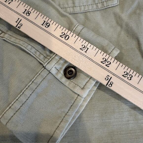 American Eagle Cropped Hooded Military Jacket Green Pockets Washed Out Size XL - Picture 11 of 12